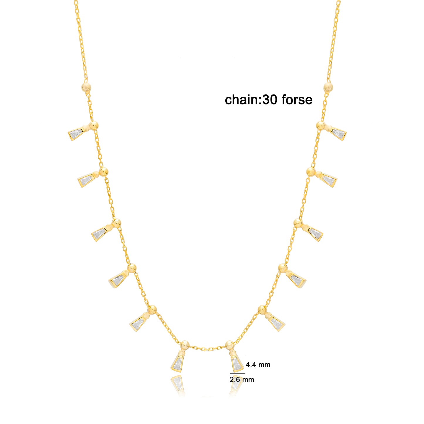 Shiny Baguette Stone Shaker Necklace
