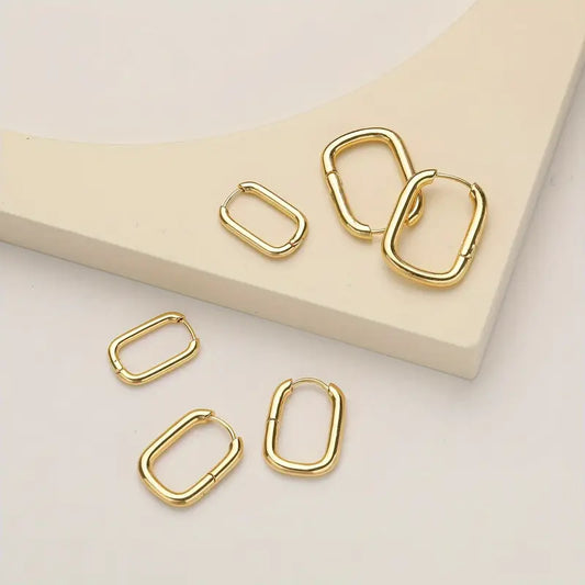6 Pcs Elegant Simple Geometric Square Earrings