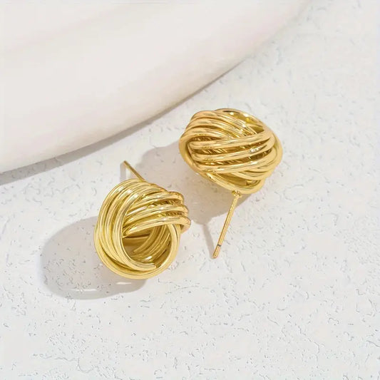 Twist Yarn Ball Shaped Earrings
