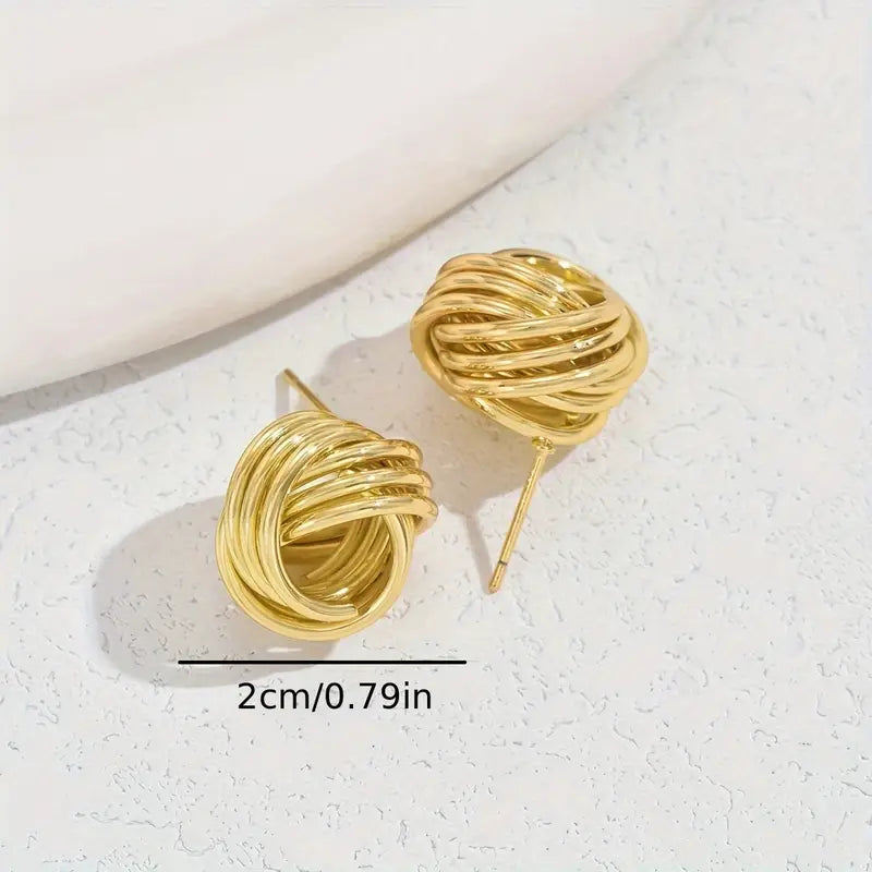 Twist Yarn Ball Shaped Earrings