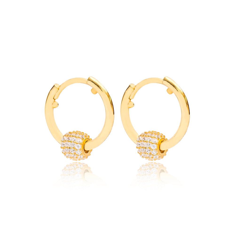 Hoop Earrings with Round Charm