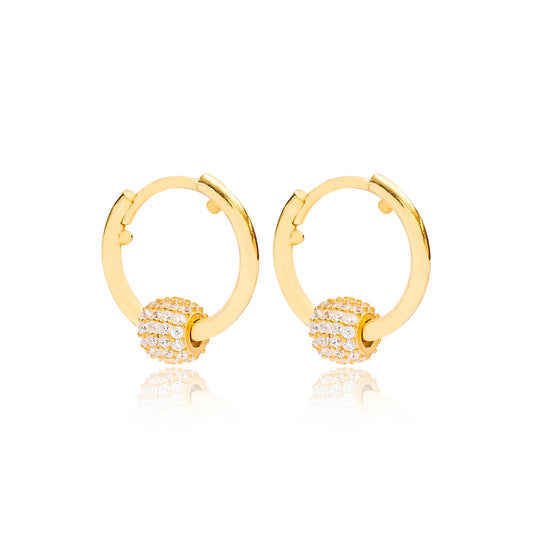 Hoop Earrings with Round Charm