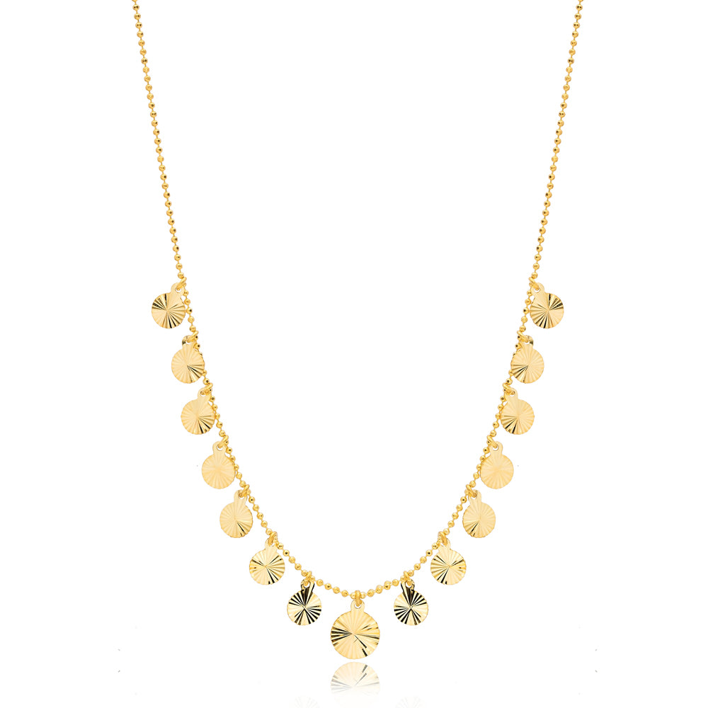 Hammered Rounded Charms Design Necklace
