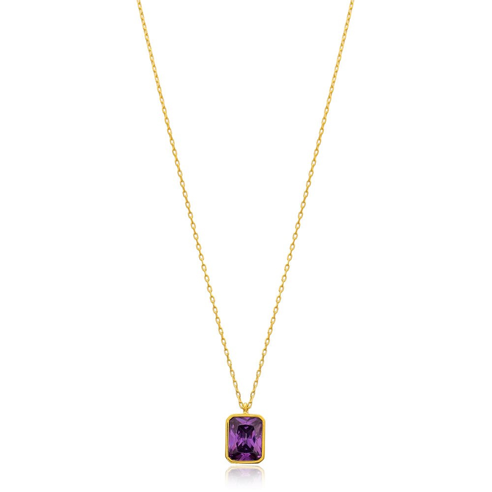 Square Shape Stone Necklace