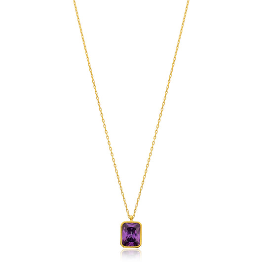 Square Shape Stone Necklace