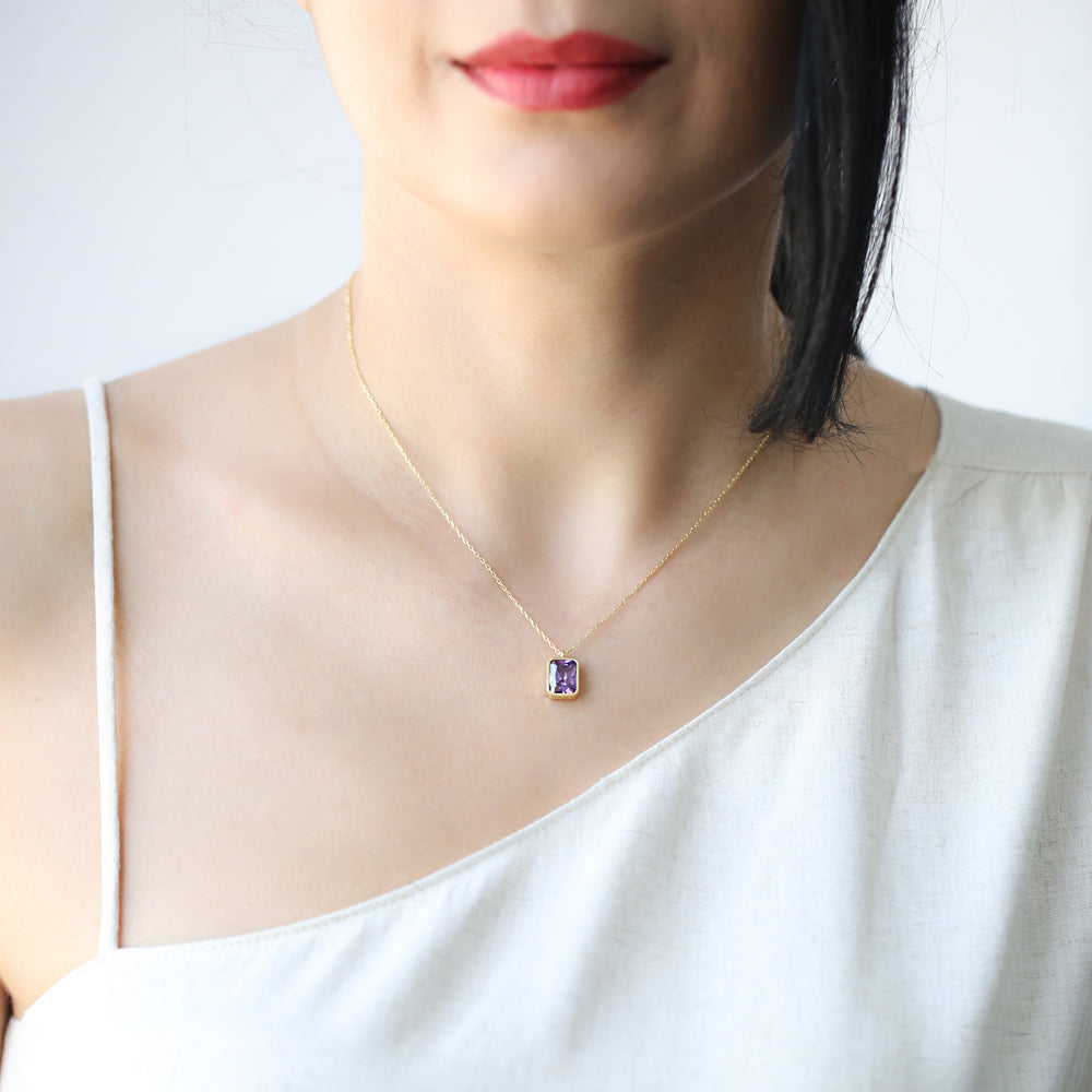 Square Shape Stone Necklace