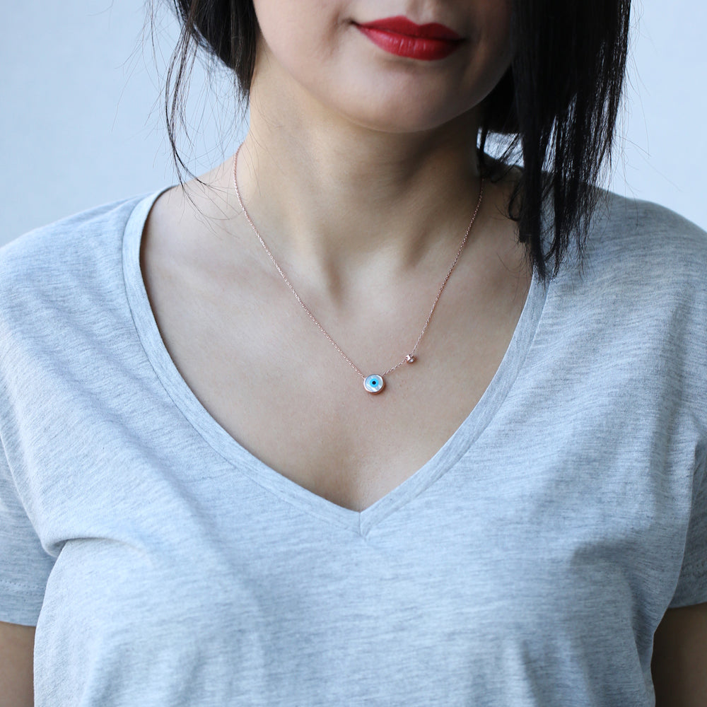 Evil Eye with Zircon Stone Design Necklace
