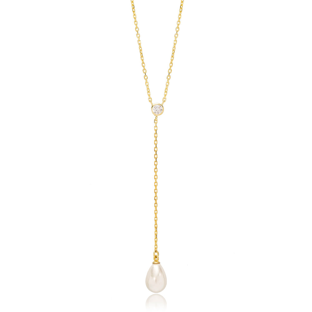 Pearl with Zircon Stone Pendant