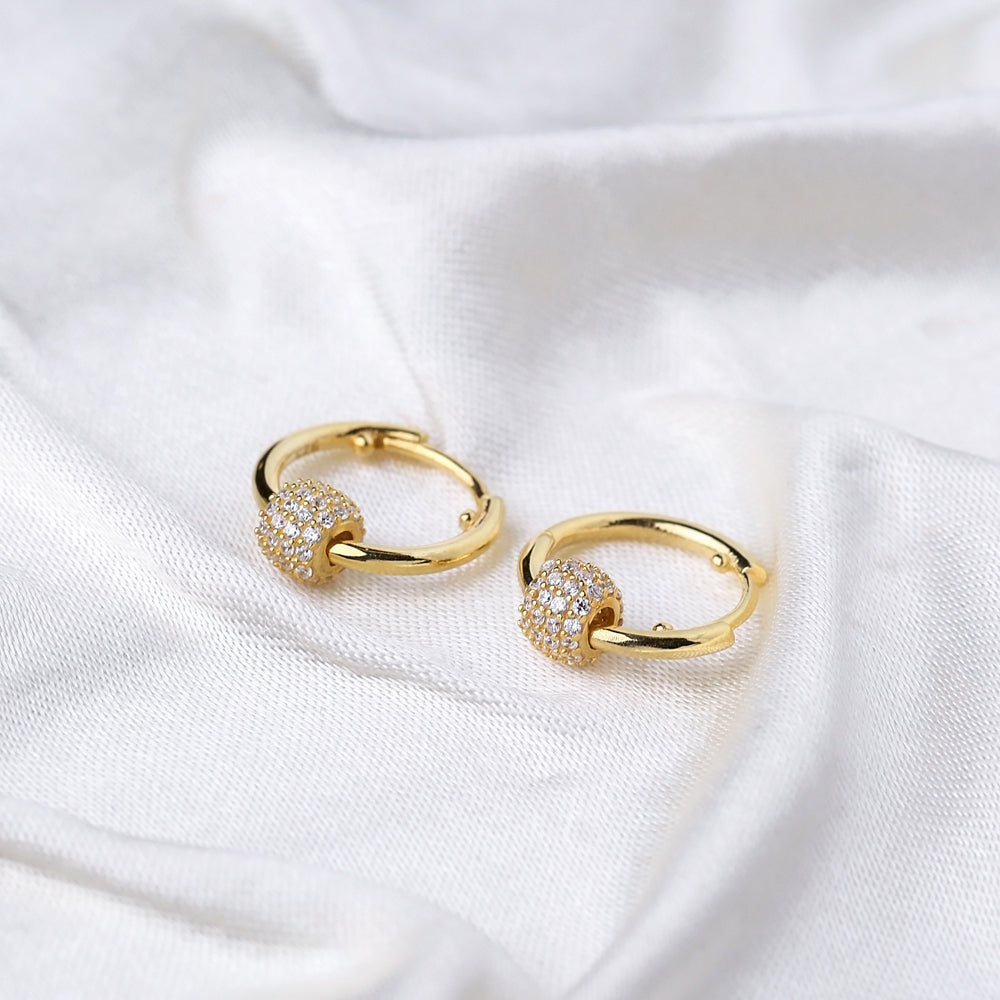 Hoop Earrings with Round Charm