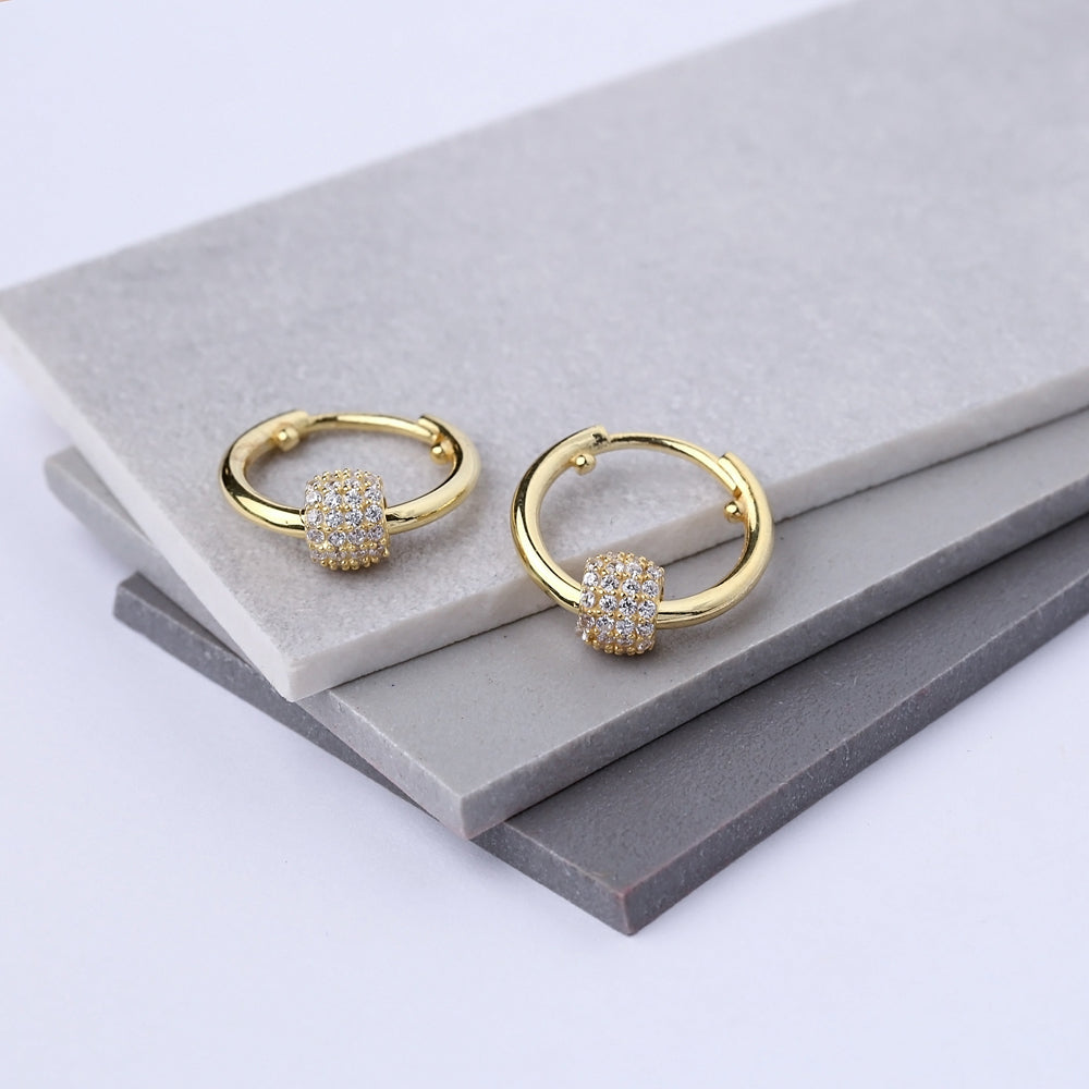 Hoop Earrings with Round Charm
