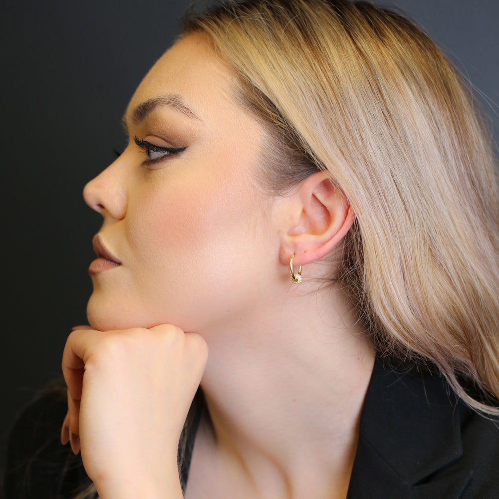 Hoop Earrings with Round Charm