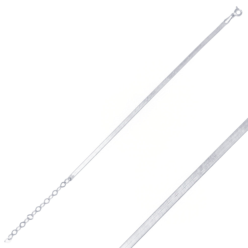 Herringbone Italian Chain Bracelet 3 mm