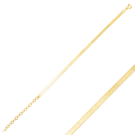 Herringbone Italian Chain Bracelet 3 mm