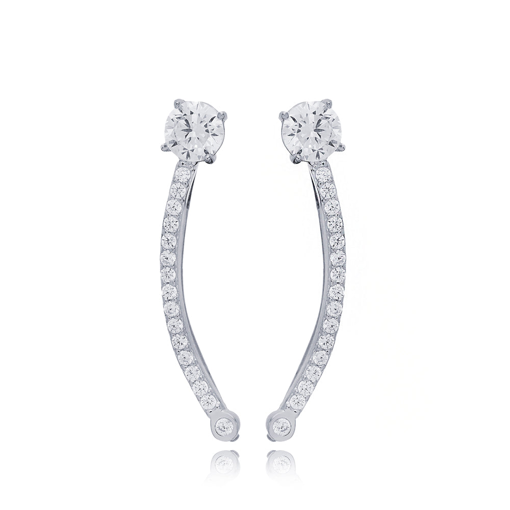 Cuff Earrings with Zircon Stone