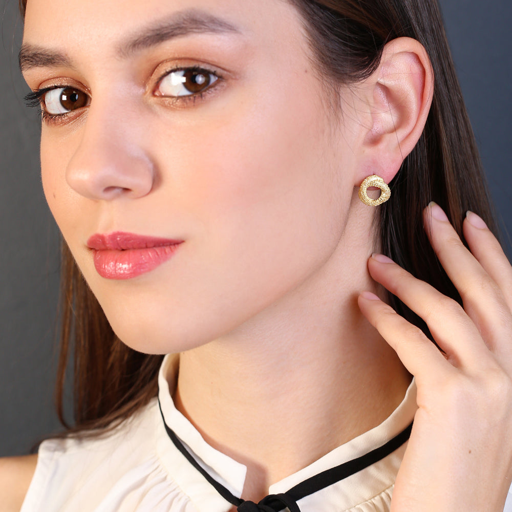 Round Shape Textured Earrings