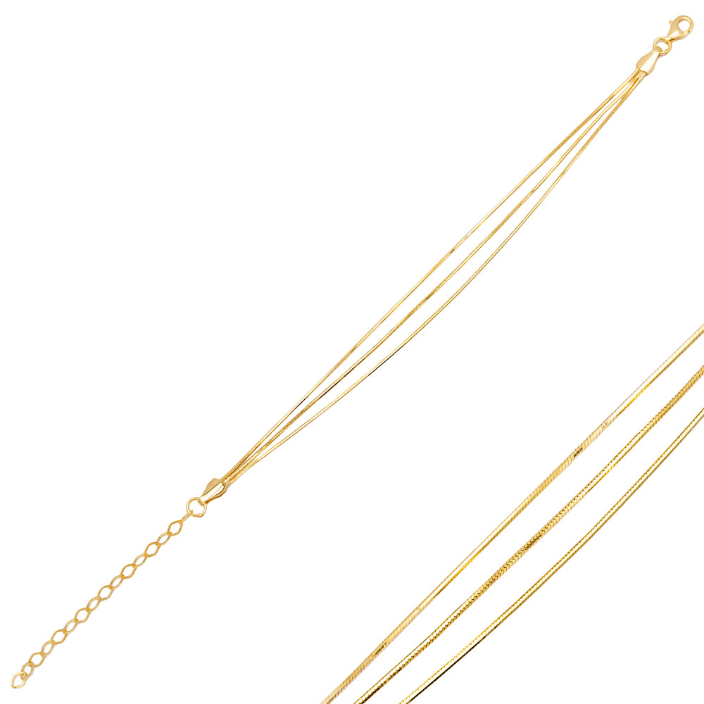 Triple Layers Snake Chain Bracelet