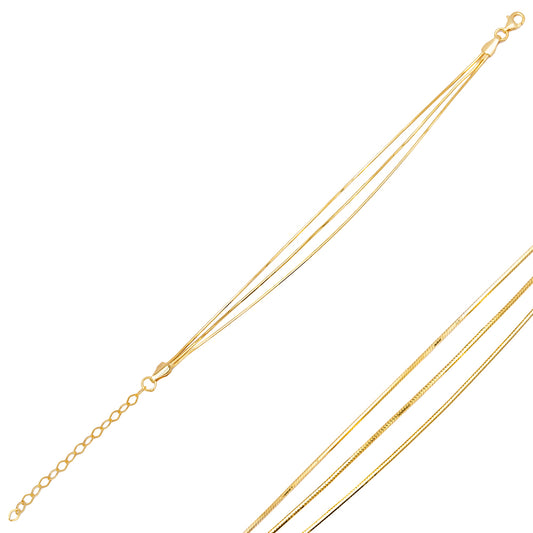Triple Layers Snake Chain Bracelet