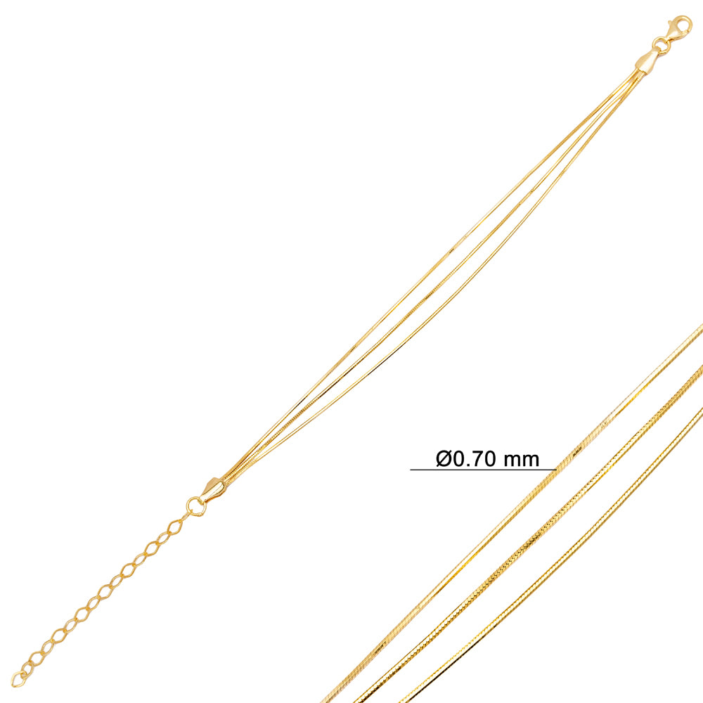 Triple Layers Snake Chain Bracelet
