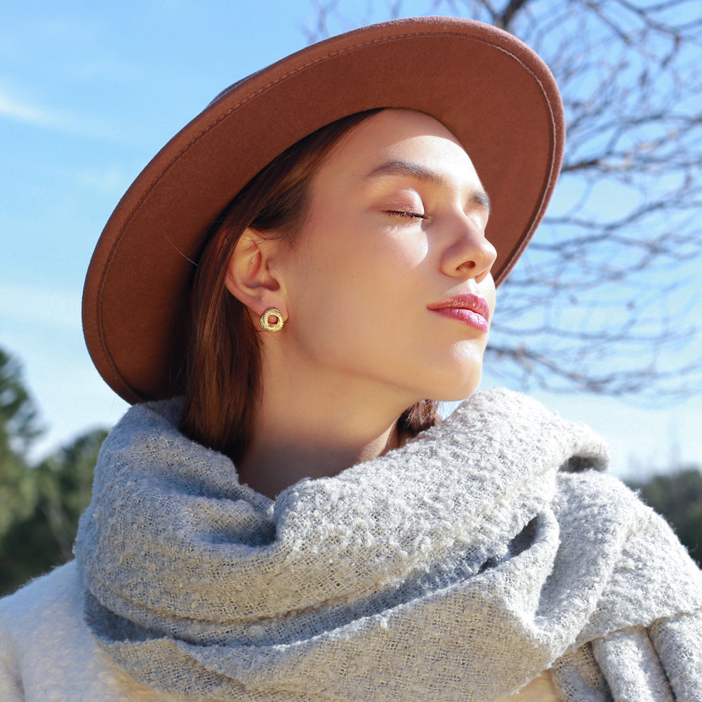 Round Shape Textured Earrings