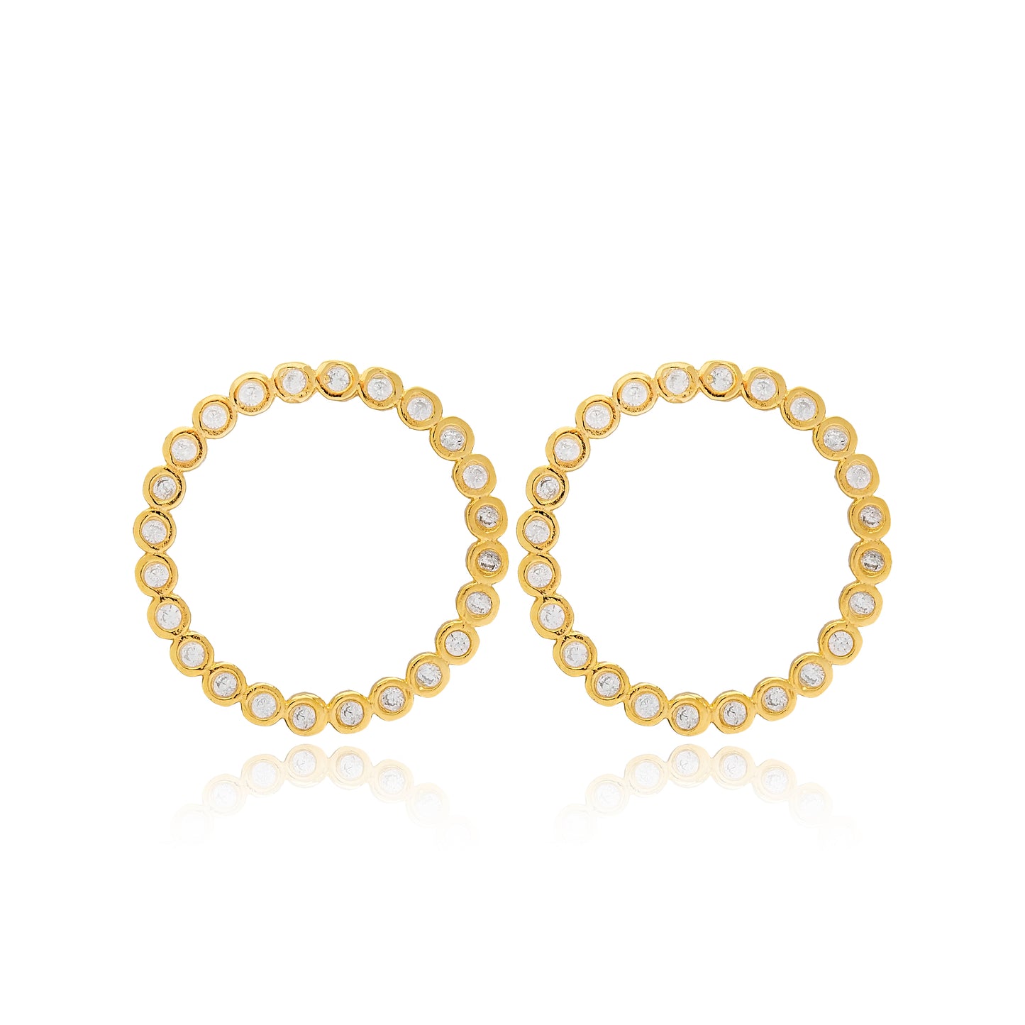 Hollow Round Shape Elegant Stud Earrings