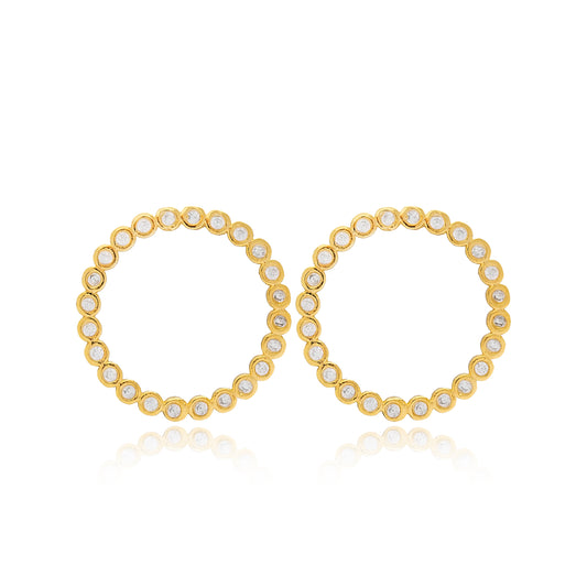 Hollow Round Shape Elegant Stud Earrings