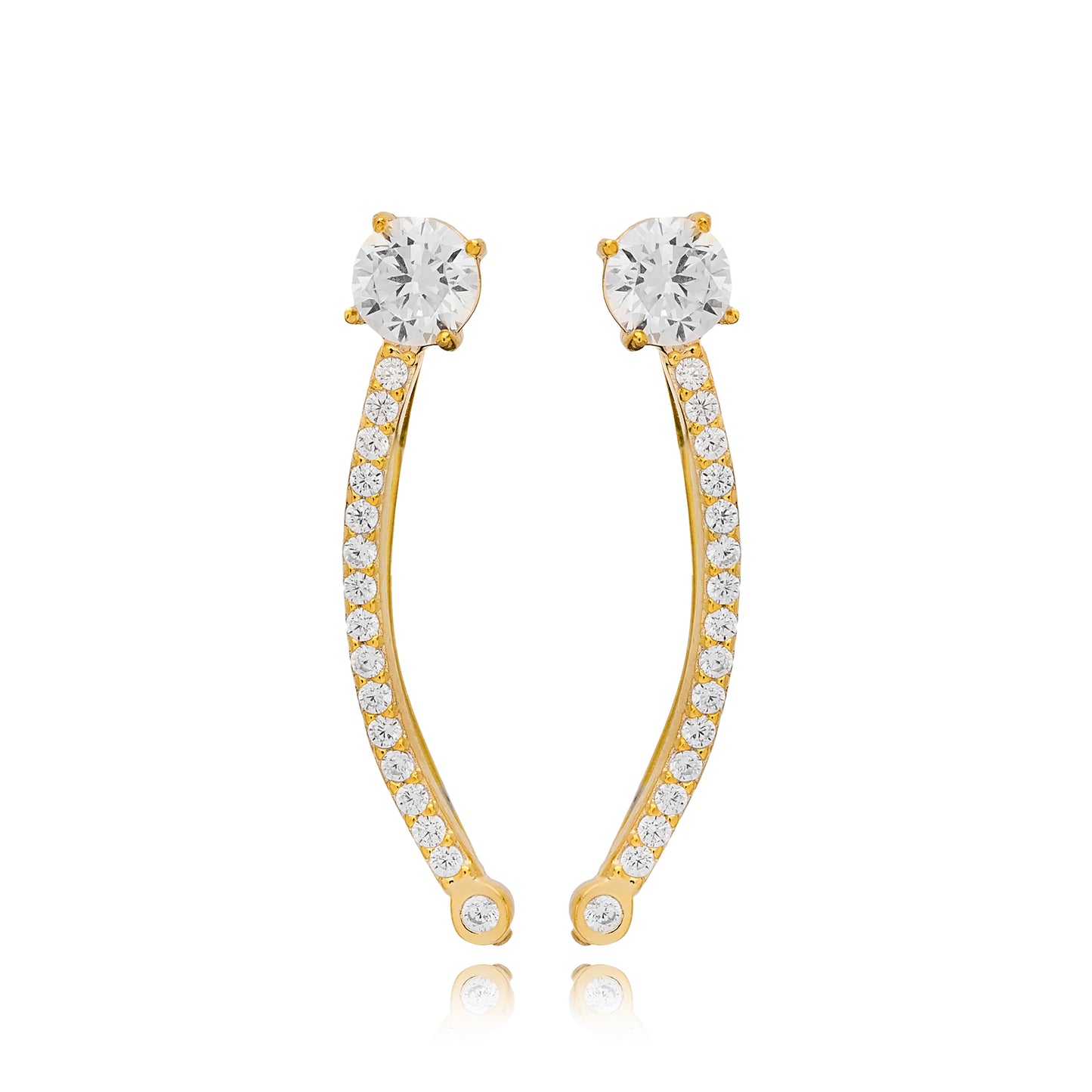 Cuff Earrings with Zircon Stone