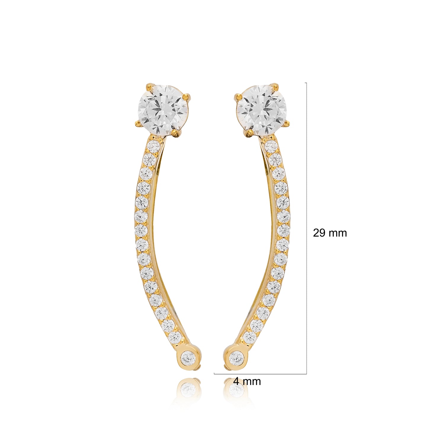 Cuff Earrings with Zircon Stone