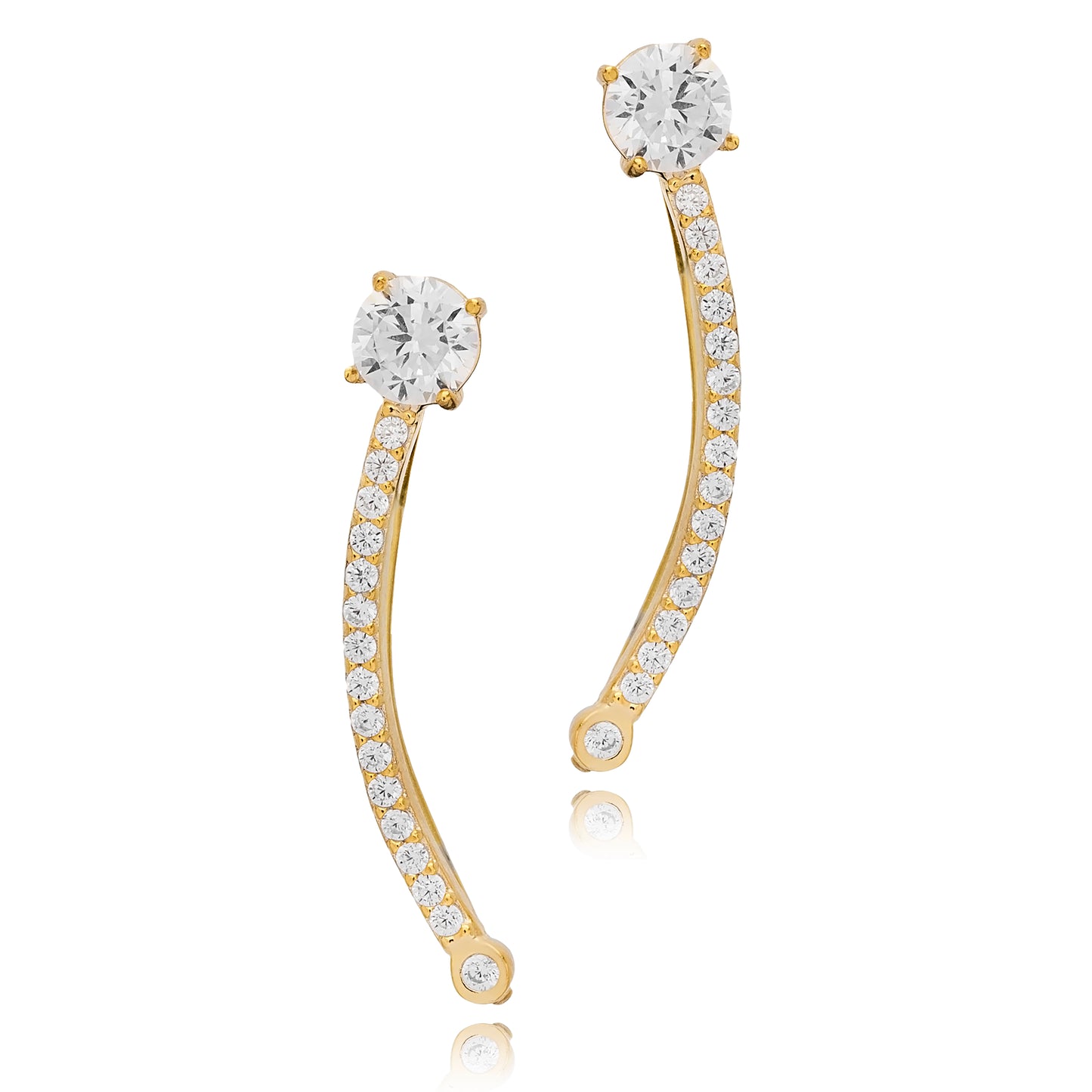 Cuff Earrings with Zircon Stone