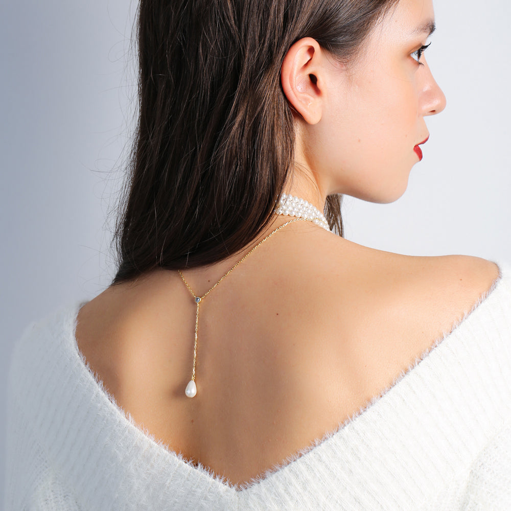 Pearl with Zircon Stone Pendant