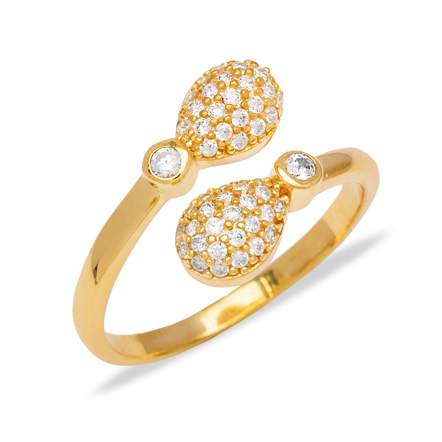 Drop Charm Design Zircon Stone Adjustable Ring
