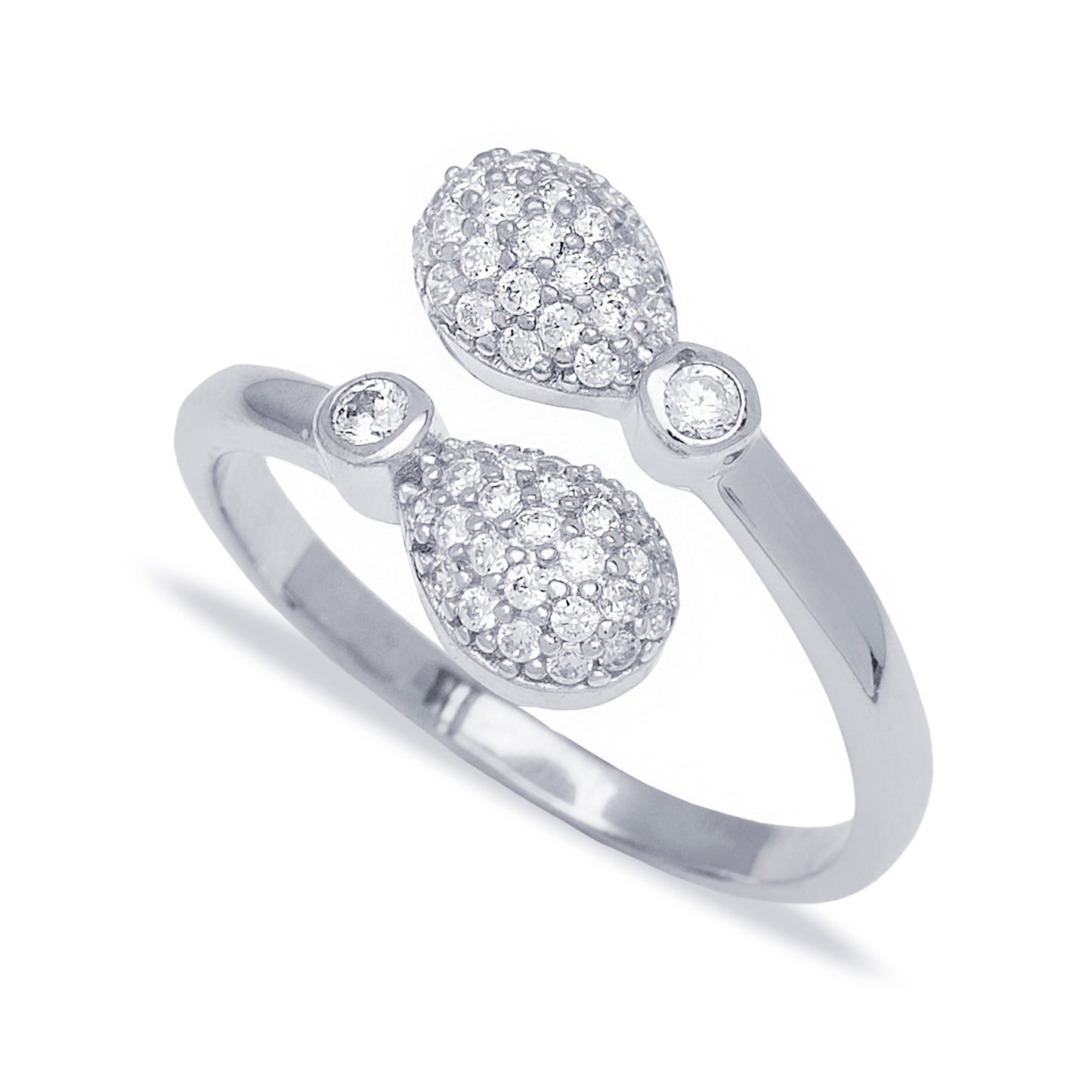 Drop Charm Design Zircon Stone Adjustable Ring