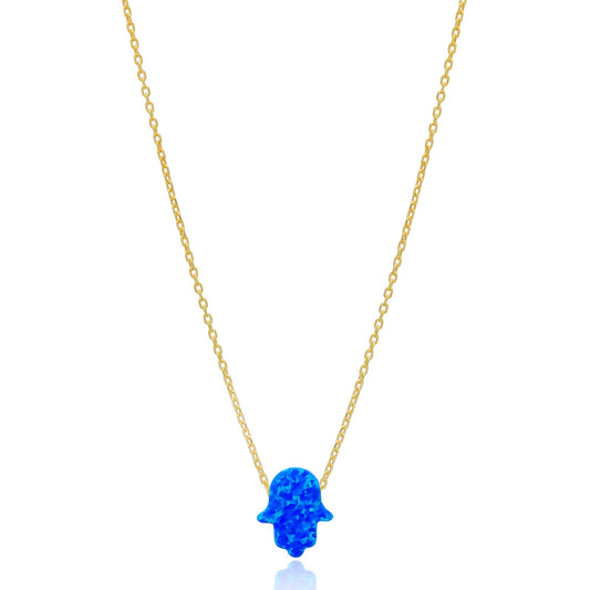 Opal Hamsa Necklace
