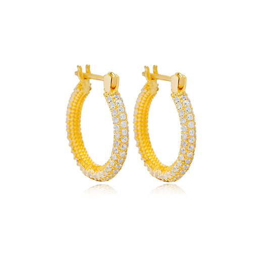 Elegant Zircon Stones Hoop Earrings 18 mm