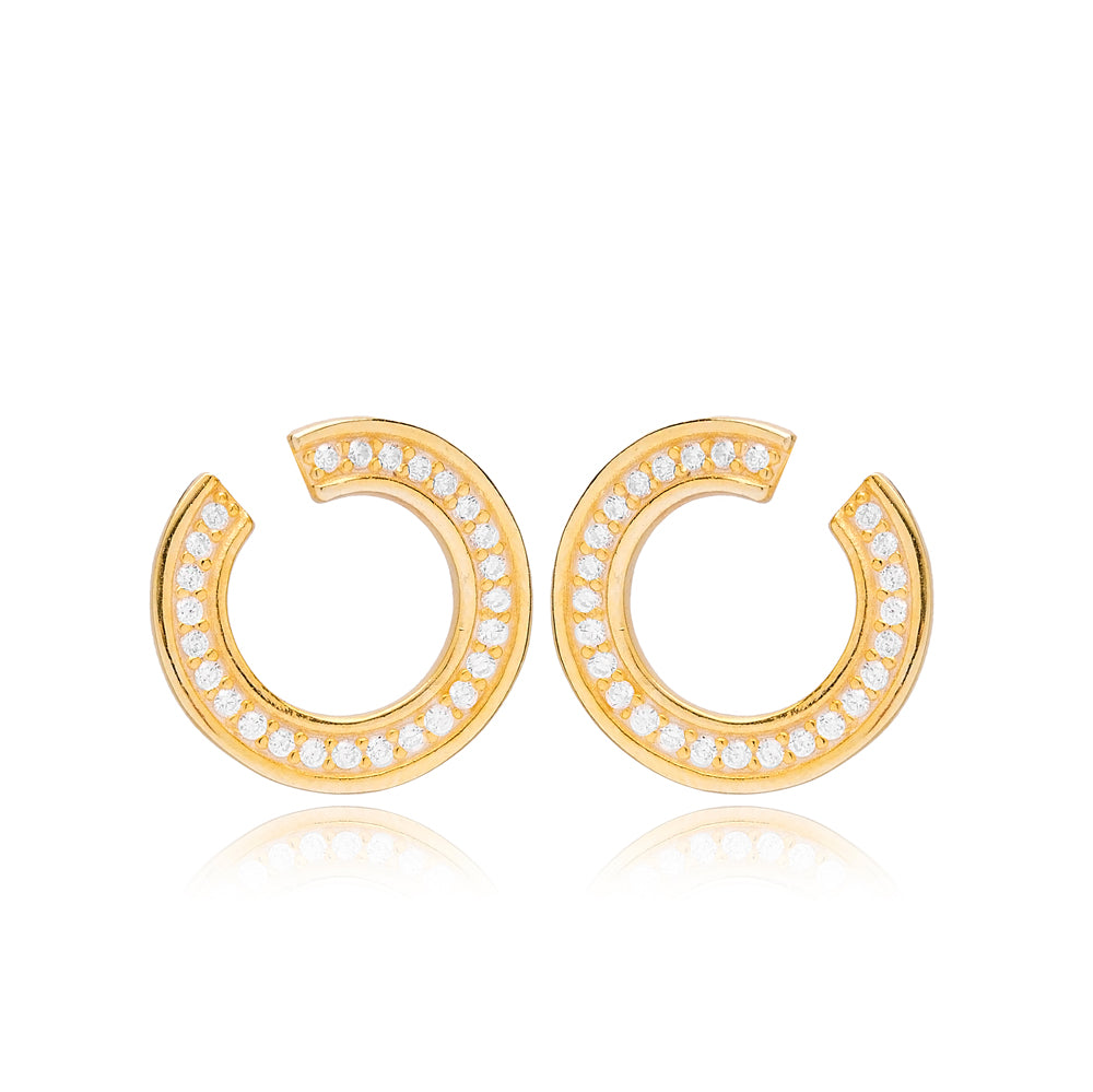 Hollow Design Zircon Stone Earring