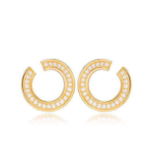 Hollow Design Zircon Stone Earring
