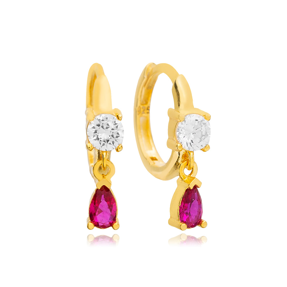 Ruby Zircon Stone Earrings