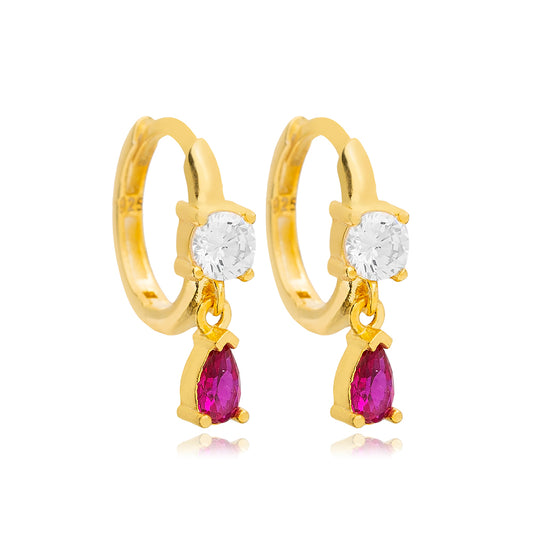 Ruby Zircon Stone Earrings
