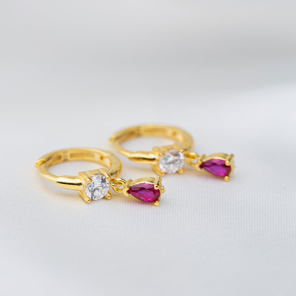 Ruby Zircon Stone Earrings
