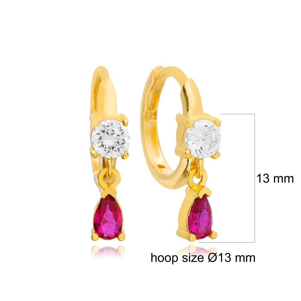 Ruby Zircon Stone Earrings