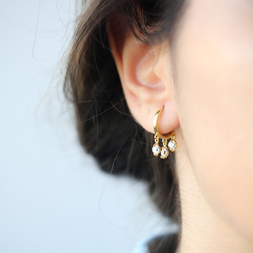 Hoop Earrings with Zircon