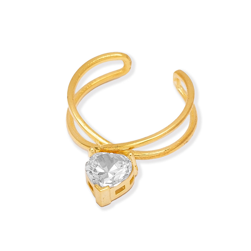 Heart Design Zircon Stone Adjustable Ring