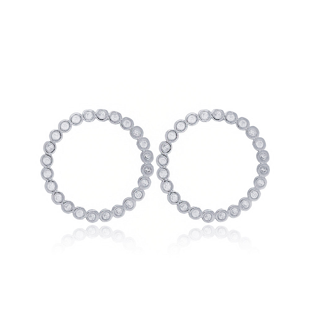Hollow Round Shape Elegant Stud Earrings