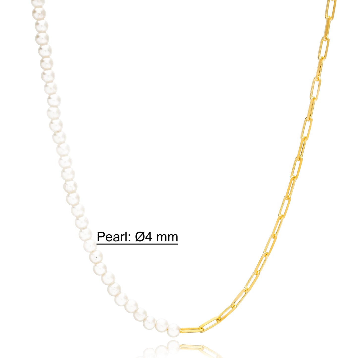 Half Chain and Half Pearls Necklace