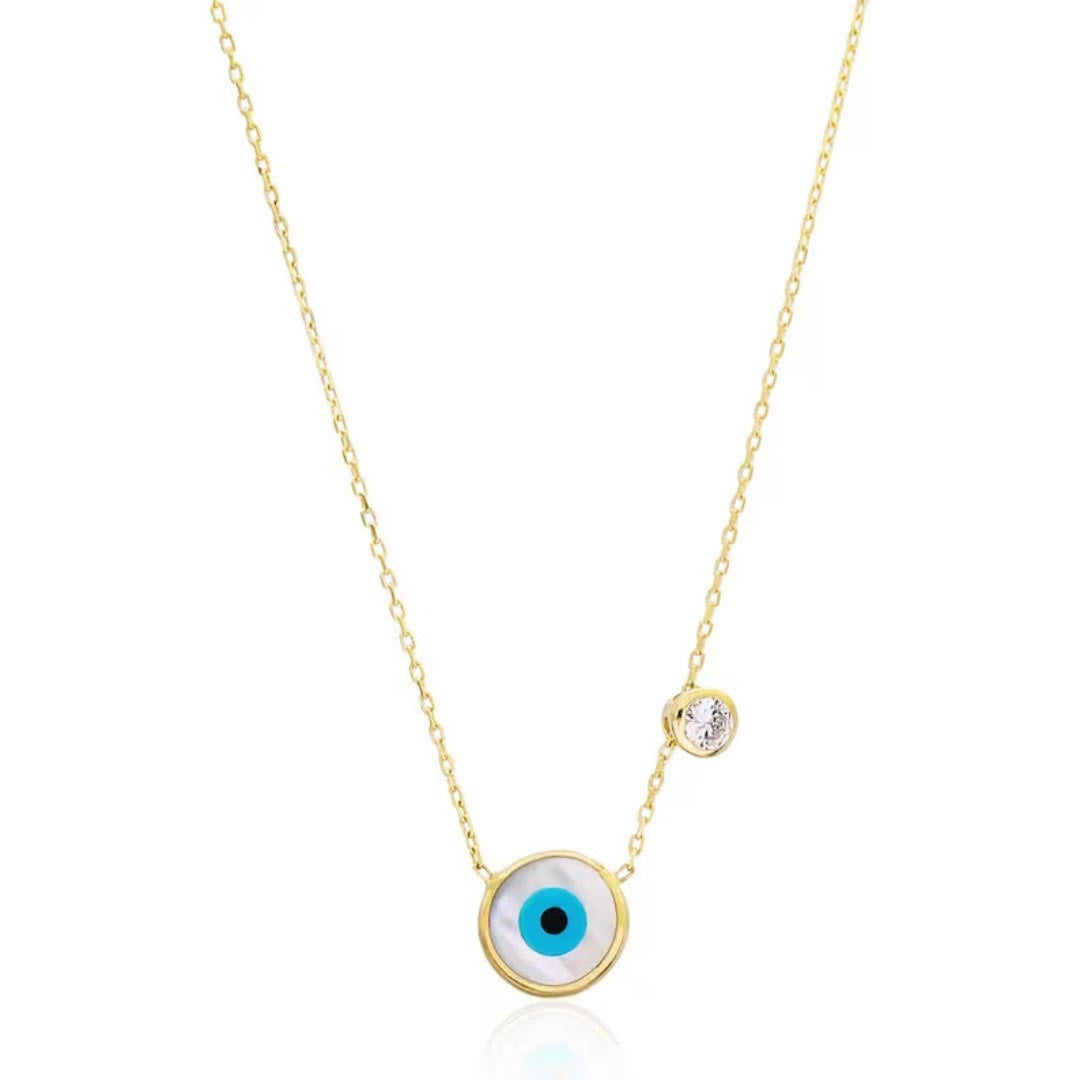 Evil Eye with Zircon Stone Design Necklace